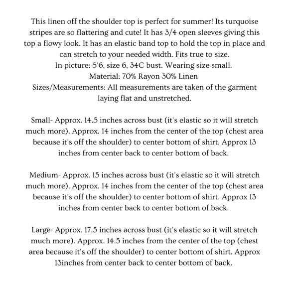 Striped off the shoulder linen top - Picture 2 of 7